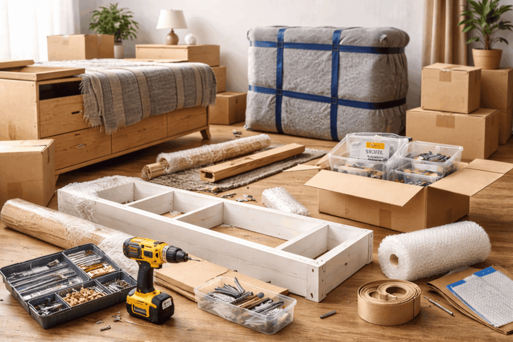 Meubels demonteren en inpakken