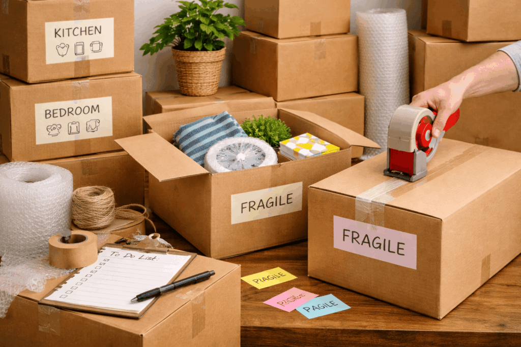 Verhuisdozen inpakken